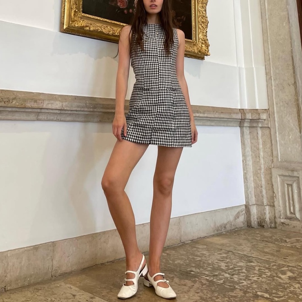 Reformation Gingham Sleeveless Dress